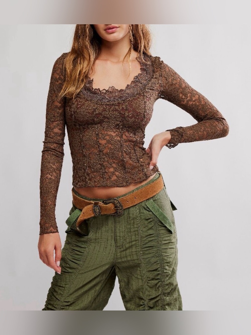 FREE PEOPLE All Night Long Sleeve / Teak XS NWT